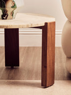 Palermo Round Travertine Top Small Coffee Table