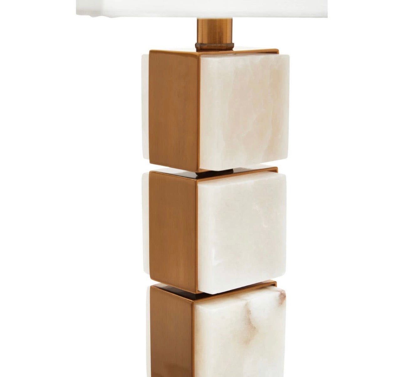 Marmo White Fabric Shade Marble Table Lamp