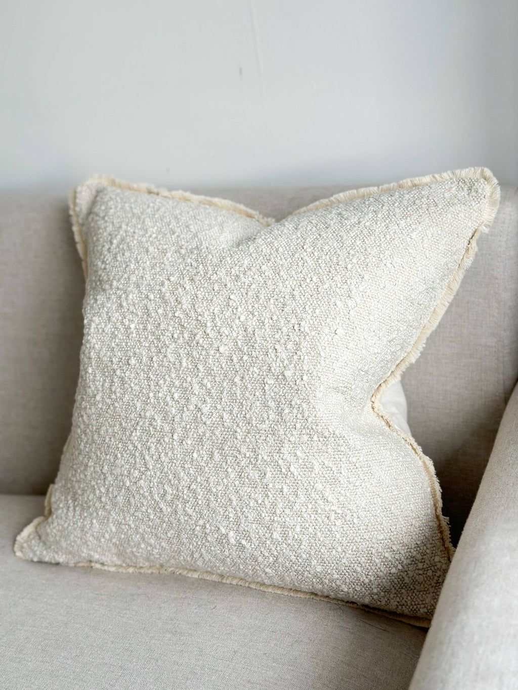 Sofia Cream Boucle Cushion 54x54 + 100% Feather Insert
