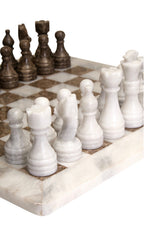 Flos Carved White and Grey Small Marble Chess Set