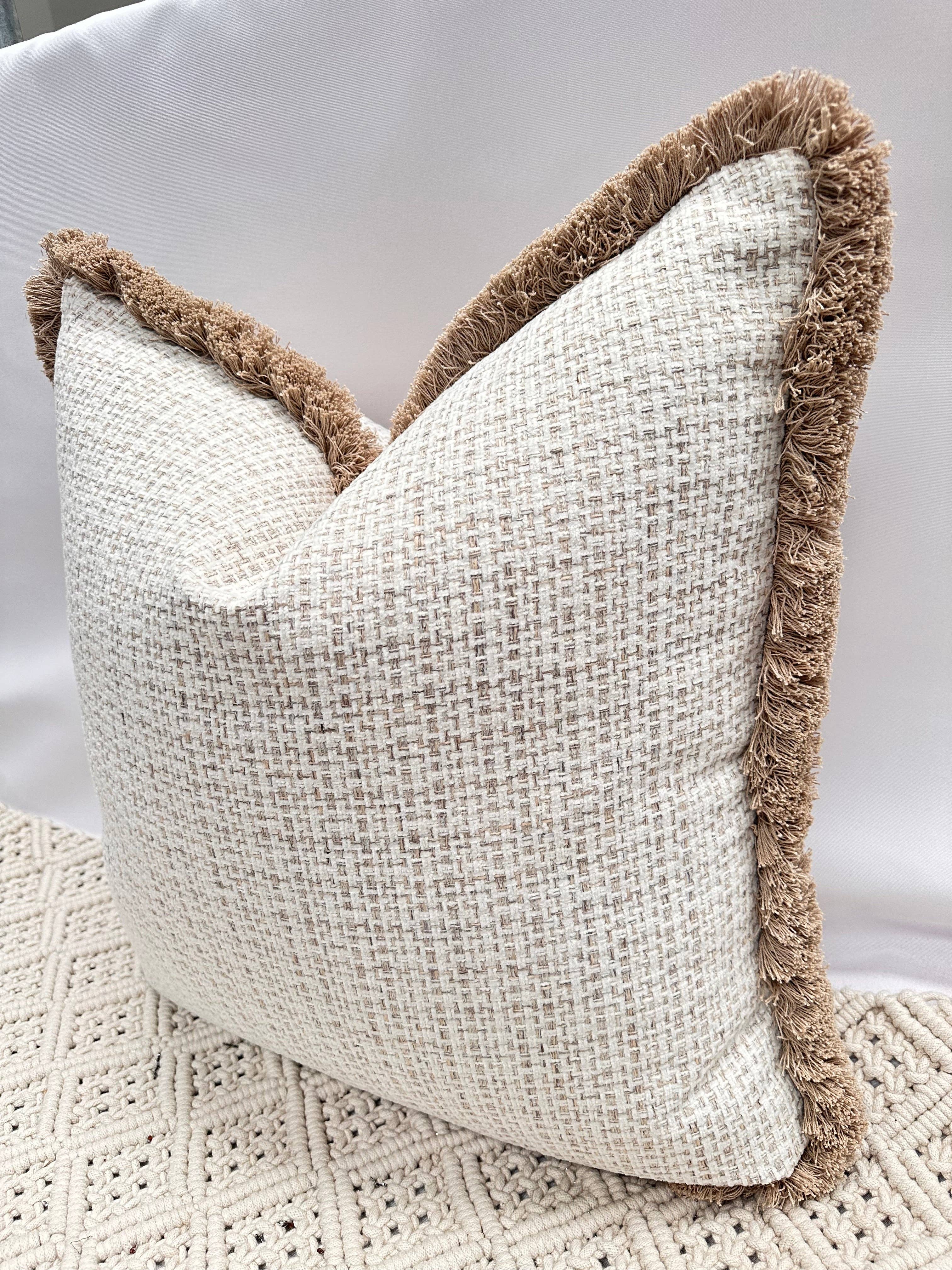 The Cream Rossi Cushion with Trim + 100% Feather Insert