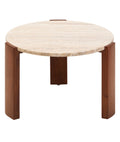 Palermo Round Travertine Top Small Coffee Table