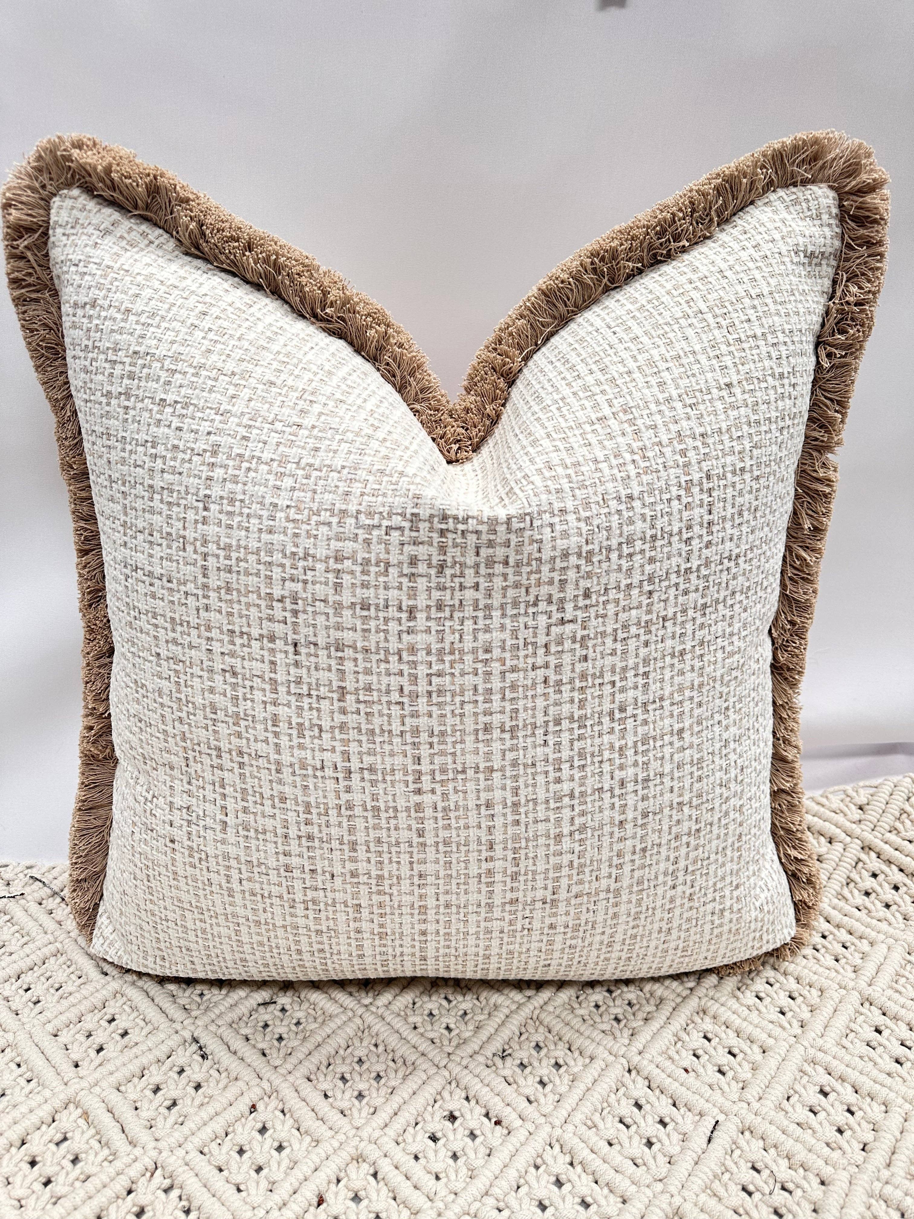 The Cream Rossi Cushion with Trim + 100% Feather Insert