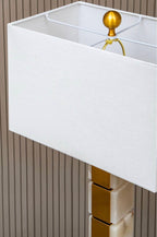 Marmo White Fabric Shade Marble Table Lamp