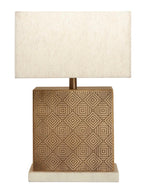 Savoy Gold Finish and Marble Base Table Lamp