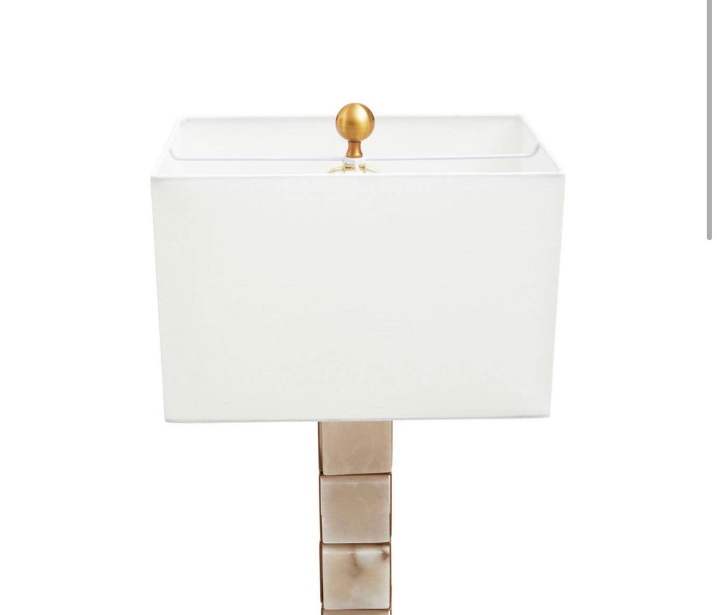 Marmo White Fabric Shade Marble Table Lamp