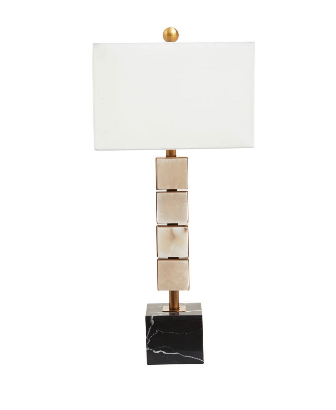 Marmo White Fabric Shade Marble Table Lamp