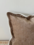 Chloe Coffee Scalloped Edge Cushion 45x45 + 100% Feather Insert