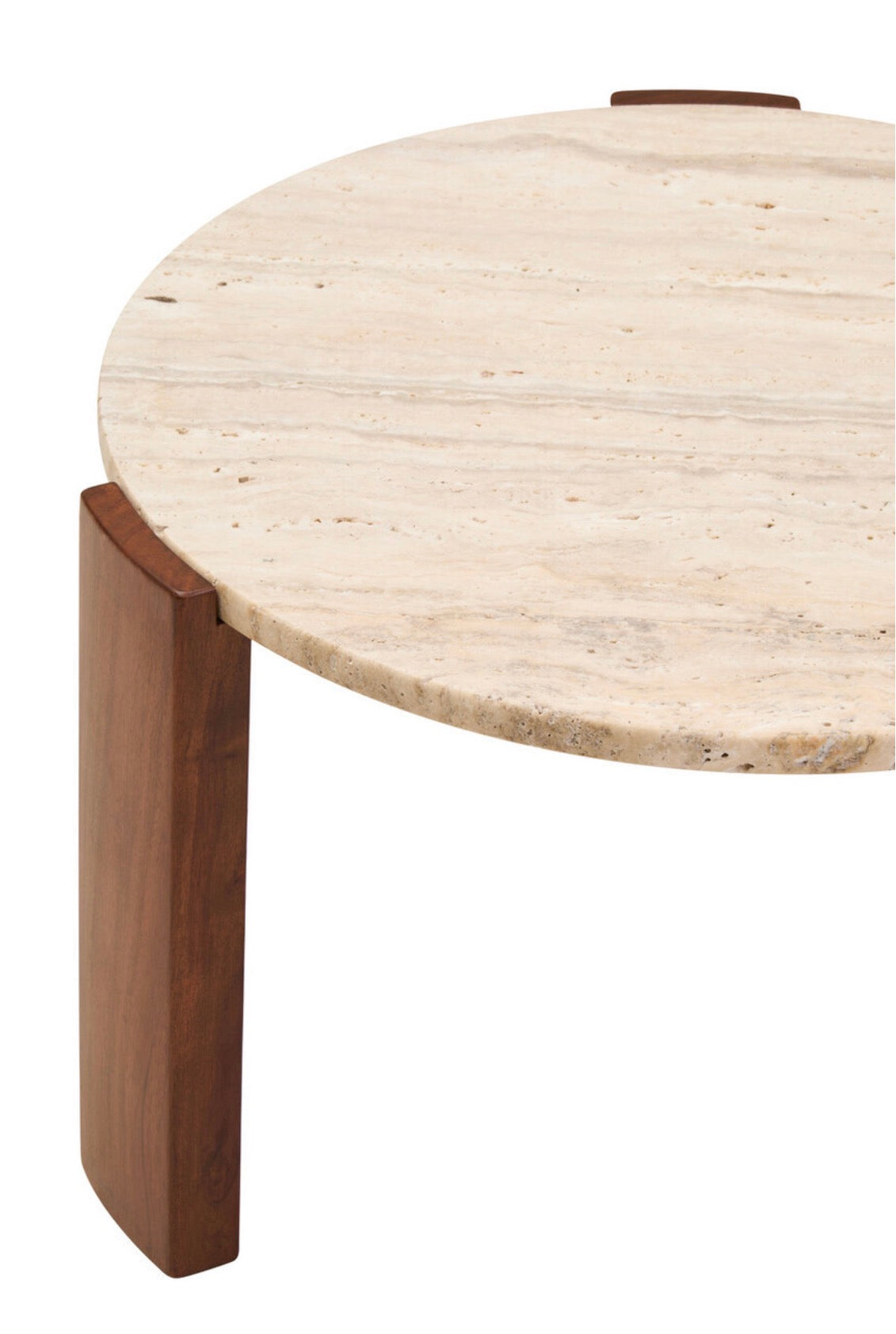 Palermo Round Travertine Top Small Coffee Table