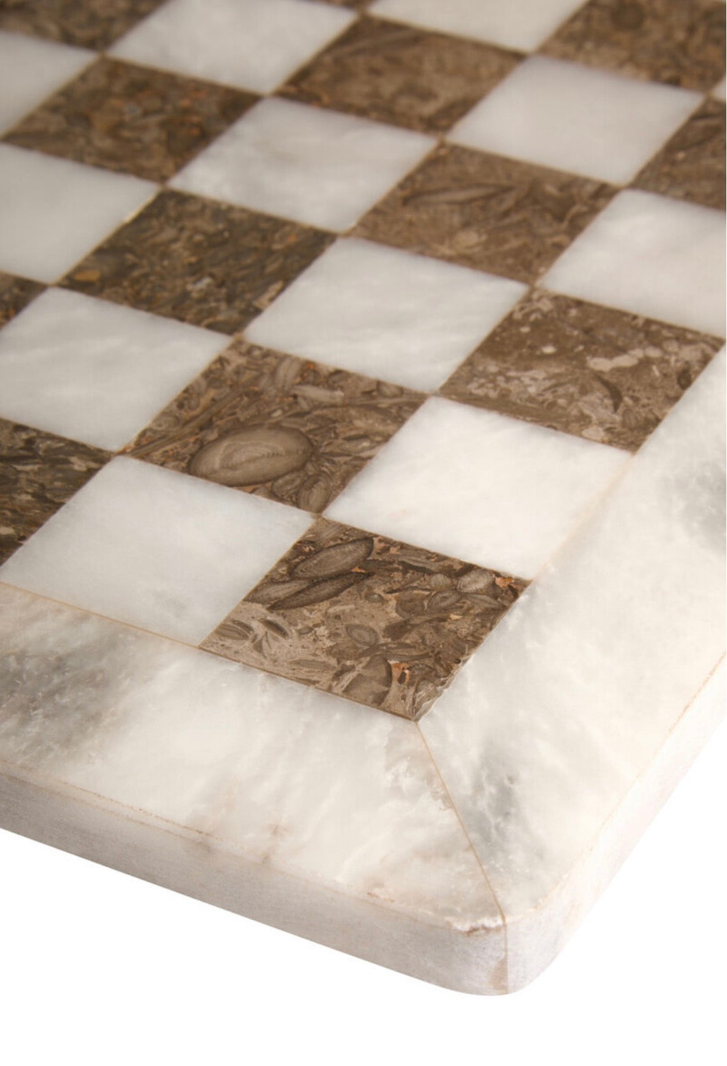 Flos Carved White and Grey Small Marble Chess Set