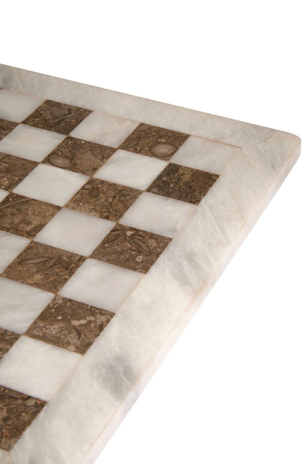 Flos Carved White and Grey Small Marble Chess Set