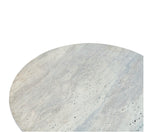 Walton Travertine Top Coffee Table with Black Acacia Wood Base