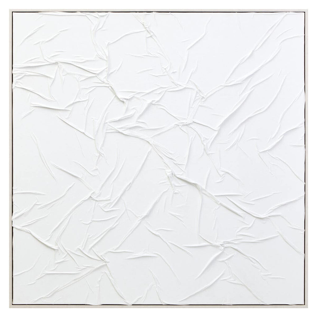 Astratto White Hand Painted Sculptural Fabric Wall Art