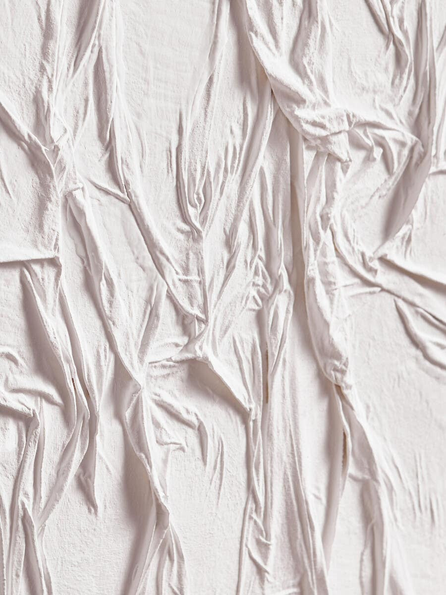 Astratto White Hand Painted Sculptural Fabric Wall Art