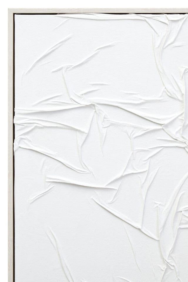 Astratto White Hand Painted Sculptural Fabric Wall Art