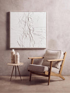 Astratto White Hand Painted Sculptural Fabric Wall Art