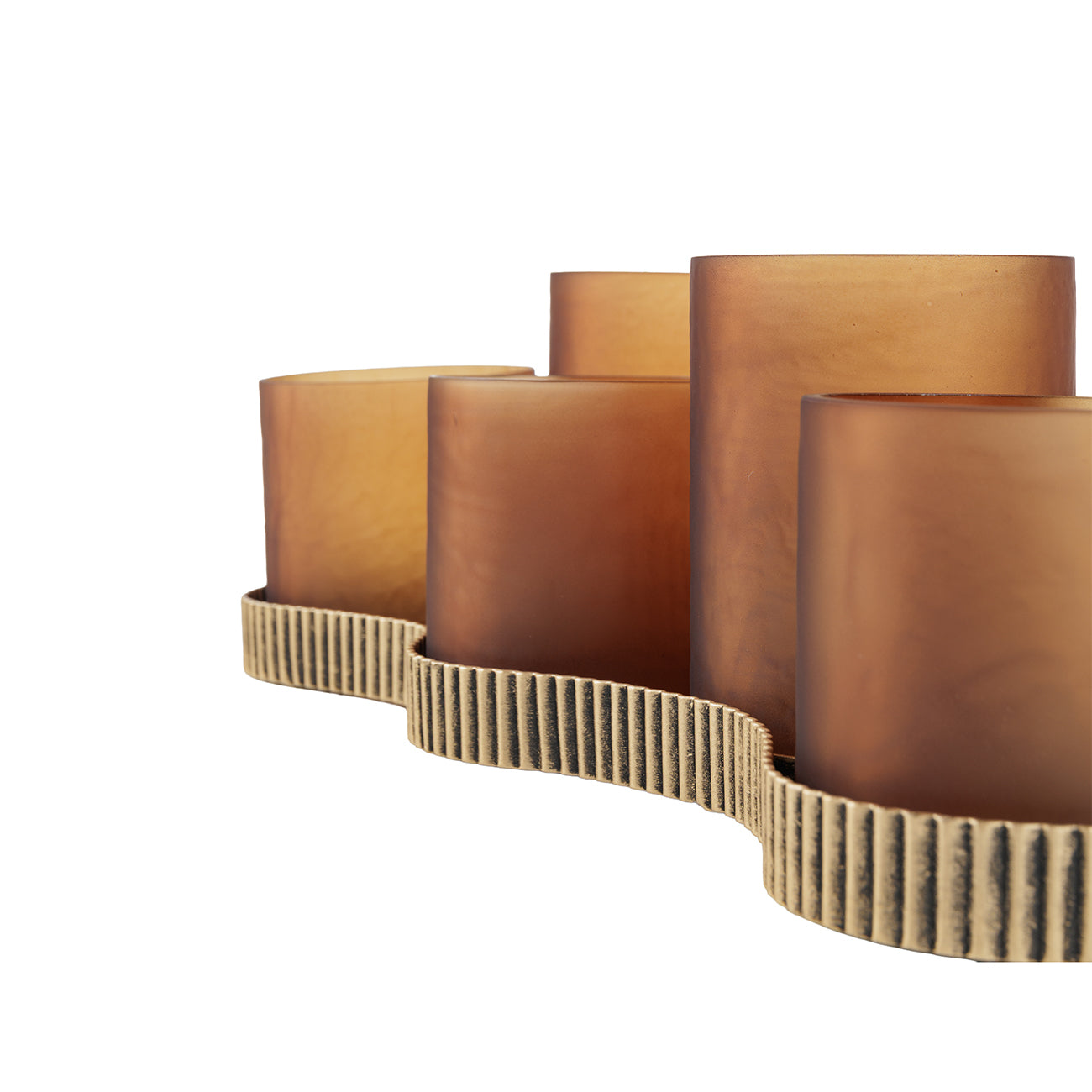 Belvedere Aged Gold 5 Light Candle Holder
