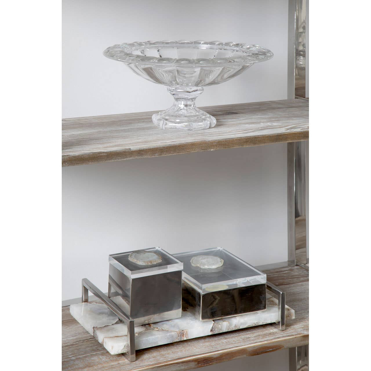 Bowerbird White Agate Large Tray
