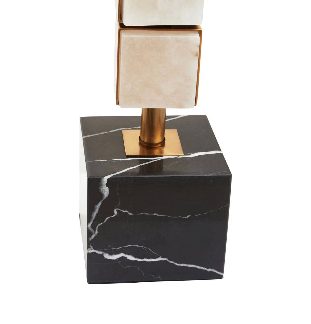 Marmo White Fabric Shade Marble Table Lamp