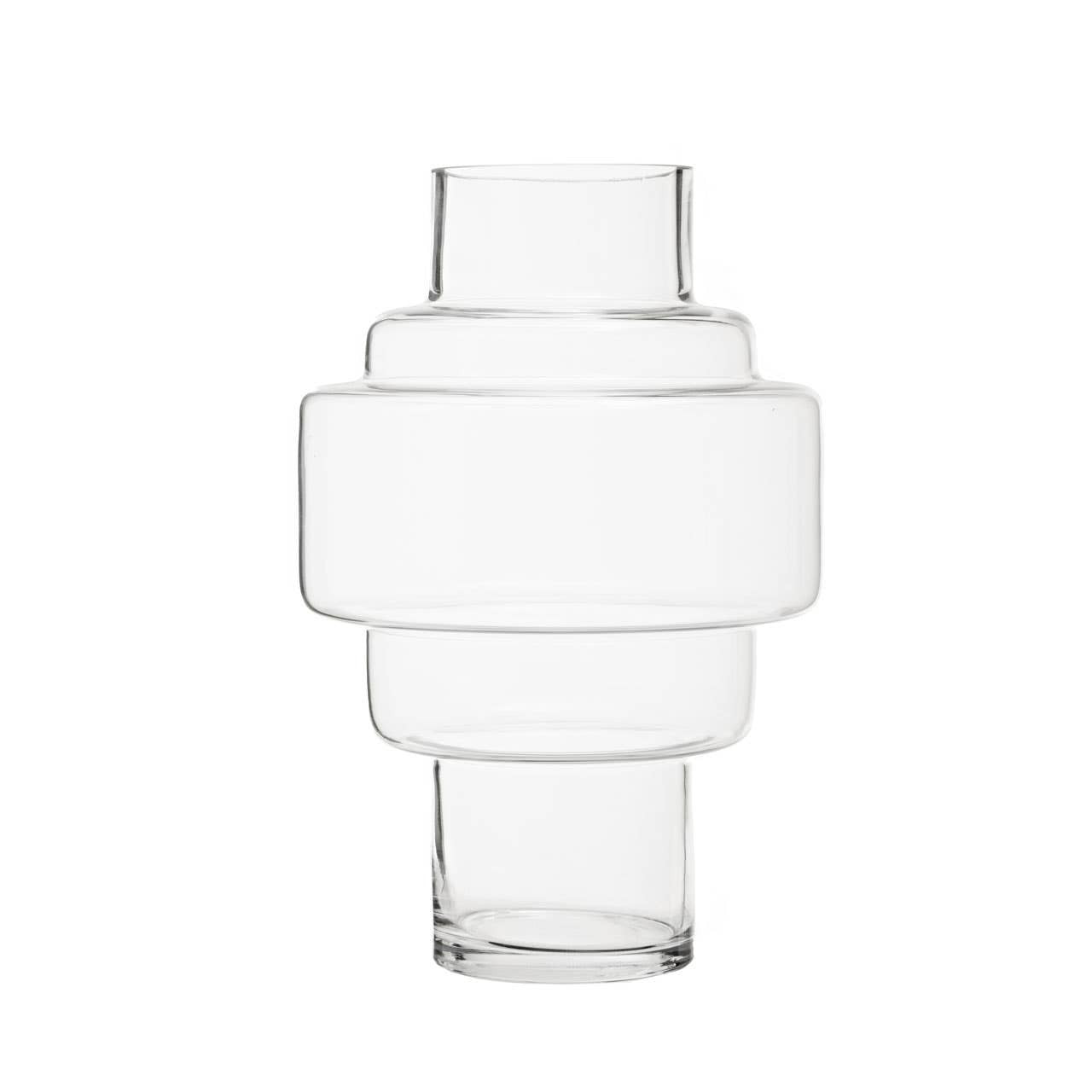 Cayden Stacked Design Small Glass Vase