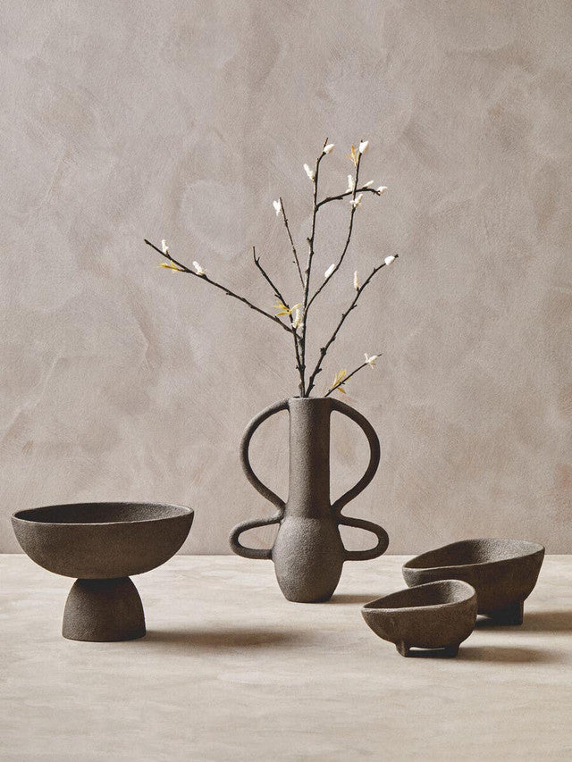 Deriva Set Of 2 Textured Grey Bowls