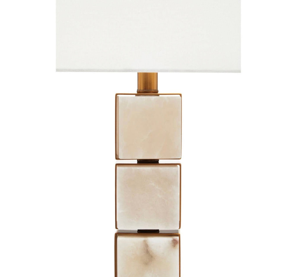 Marmo White Fabric Shade Marble Table Lamp