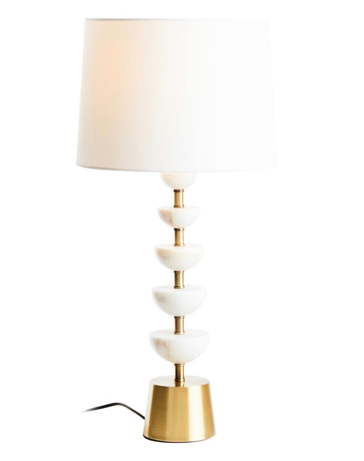 Ocala White Marble and Gold Table Lamp