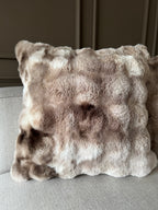 Malini Bermondsey Textured Faux Fur Cushion 50x50cm - Natural + 100% Feather Insert