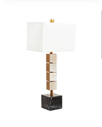 Marmo White Fabric Shade Marble Table Lamp