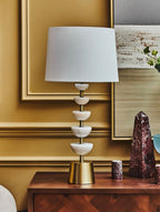 Ocala White Marble and Gold Table Lamp