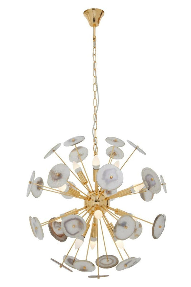Glamour Gold and Agate 12 Light Celing Light