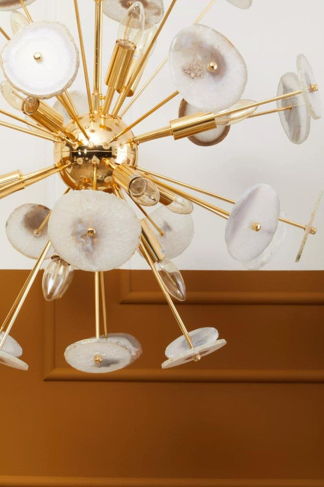Glamour Gold and Agate 12 Light Celing Light