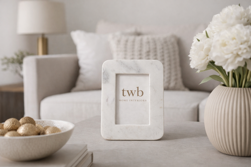 Atelier Rounded Edge Marble Photo Frame 4x6"