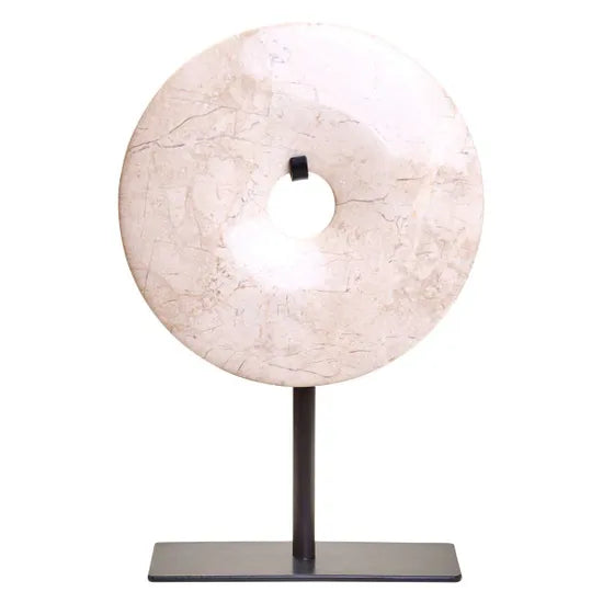 Zoro Extra Small Cream Marble Round Dia 15cm Disc Sculpture