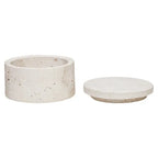 Tibor Travertine Round Trinket Box