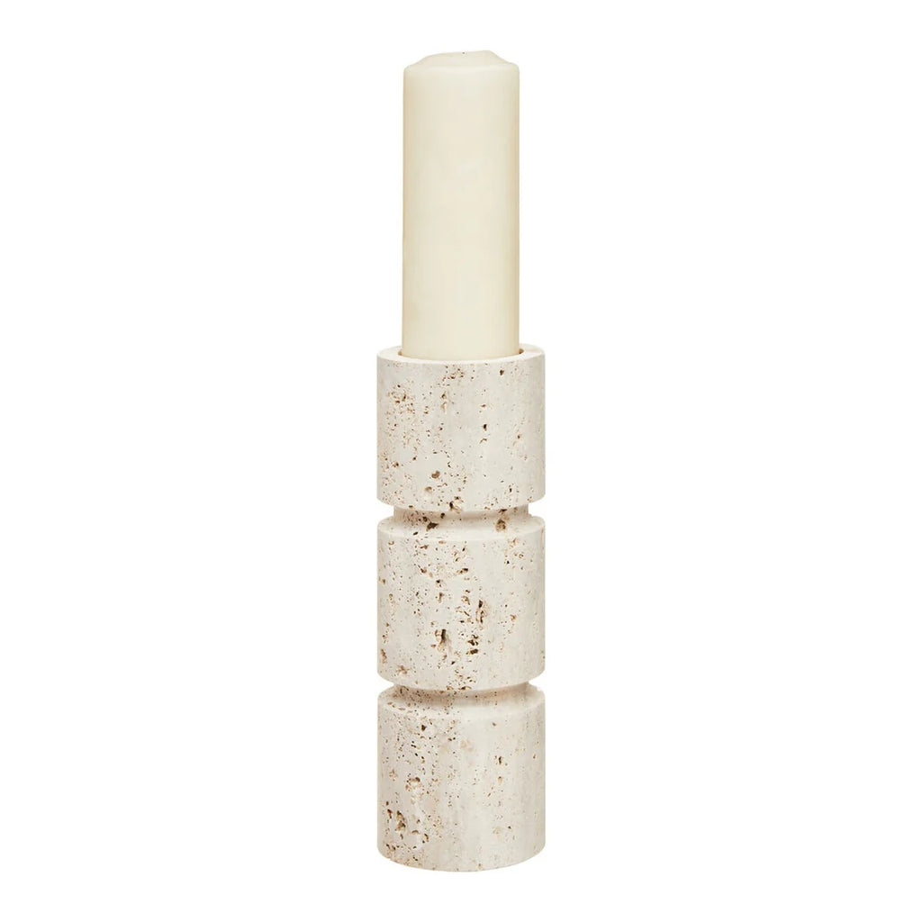 Tibor Travertine Small Candle Holder