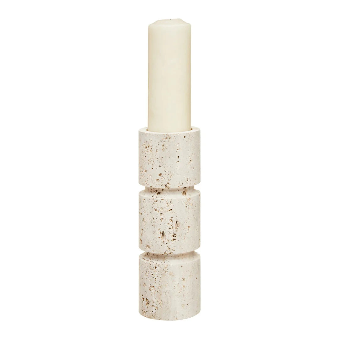 Tibor Travertine Large Candle Holder