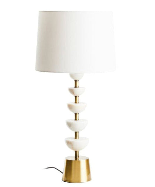Ocala White Marble and Gold Table Lamp