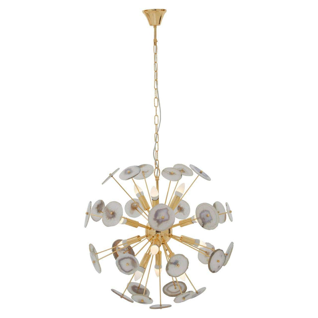 Glamour Gold and Agate 12 Light Celing Light