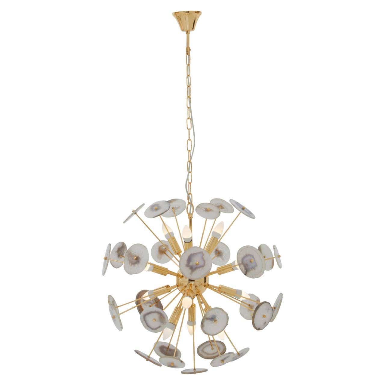Glamour Gold and Agate 12 Light Celing Light