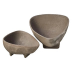 Deriva Set Of 2 Textured Grey Bowls