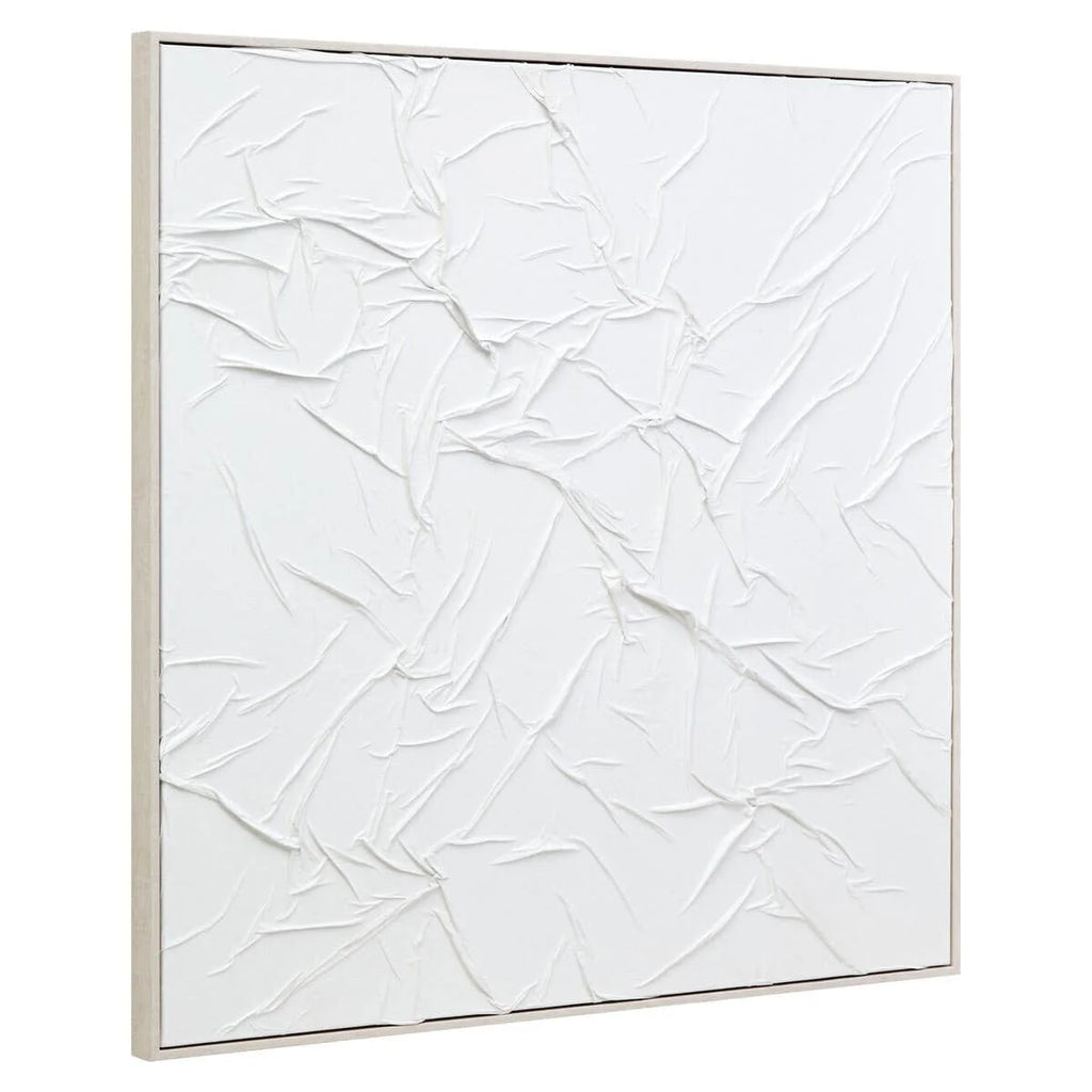 Astratto White Hand Painted Sculptural Fabric Wall Art