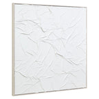 Astratto White Hand Painted Sculptural Fabric Wall Art