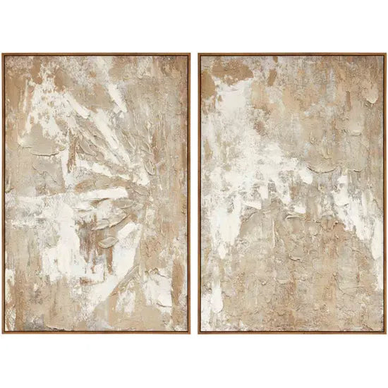 Astratto Set of 2 Neutral Tones Textured Wall Art