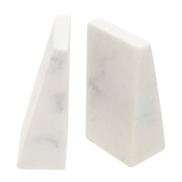 Marris Set Of 2 White Marble Bookends