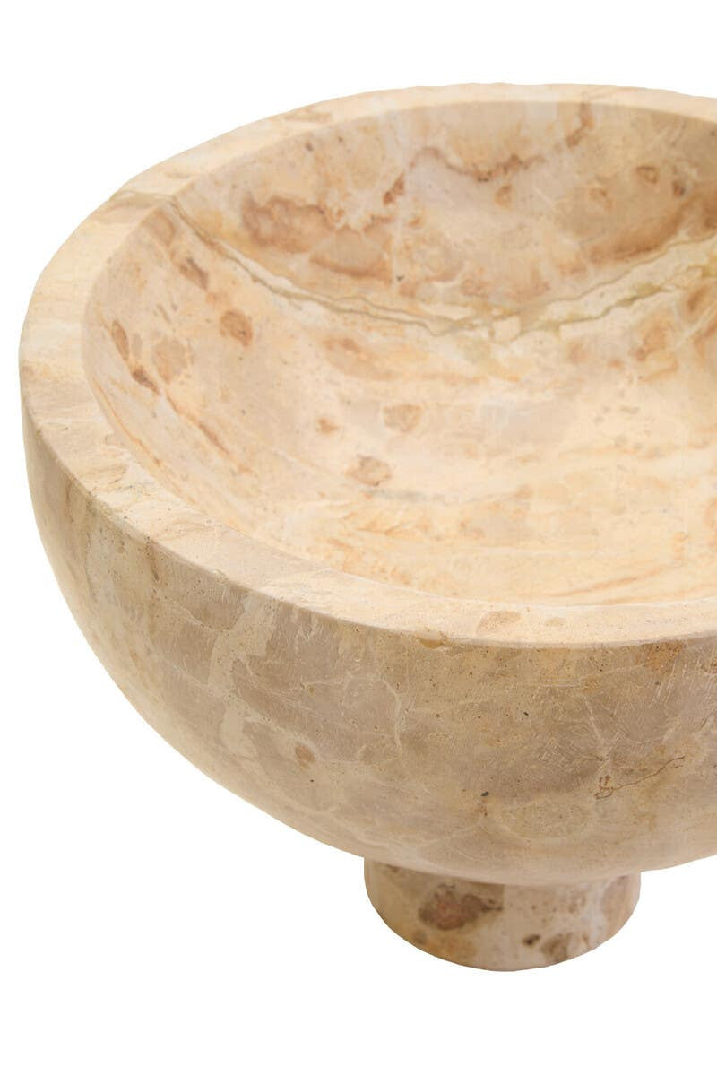 Santino Chocolate Marble Pedestal Bowl