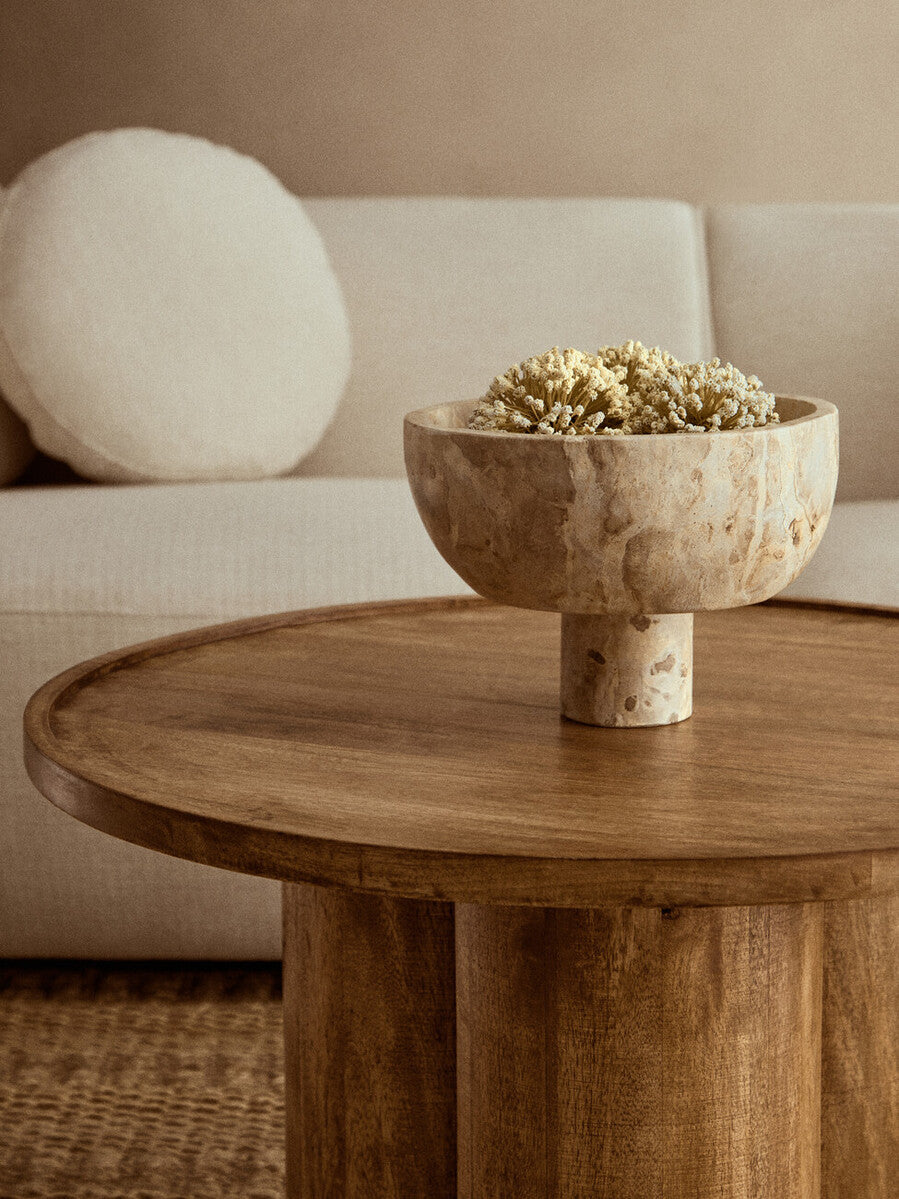 Santino Chocolate Marble Pedestal Bowl