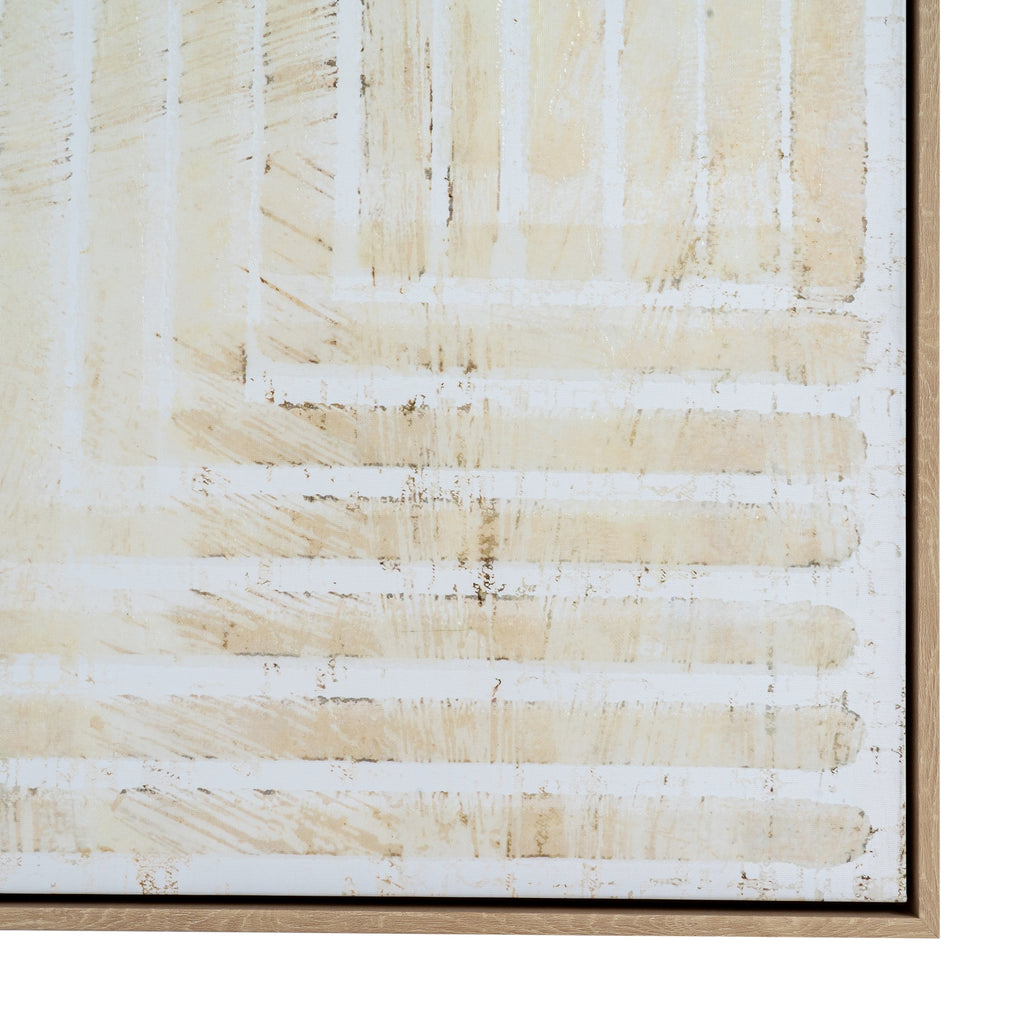 Ancient Lines Hand Painted Canvas In Frame