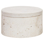 Tibor Travertine Round Trinket Box