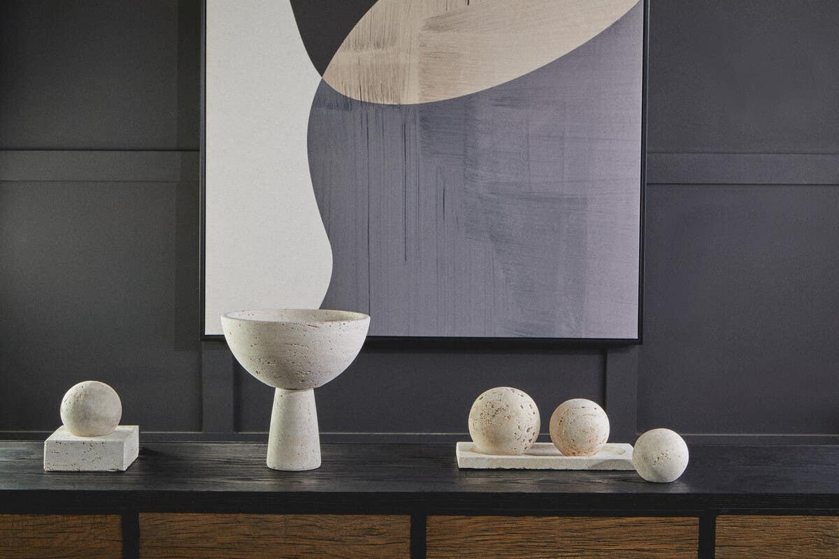 Tibor Travertine Set of 3 Deco Balls
